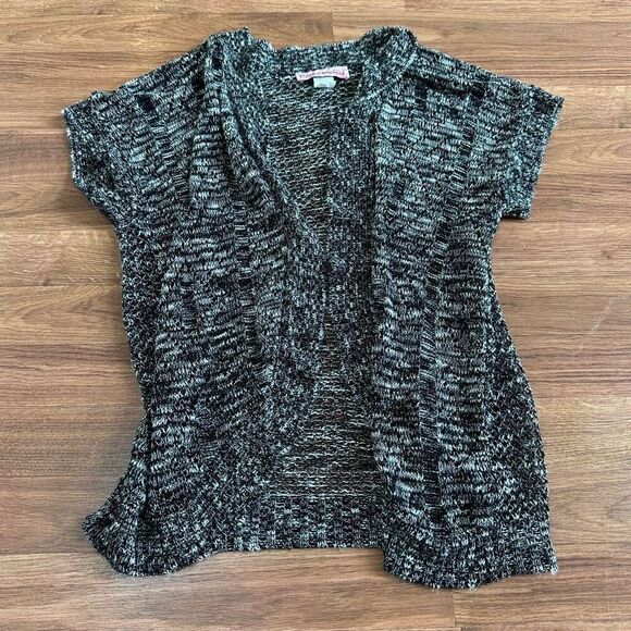 Knit Minded Short Sleeve Cardigan Black, White, Gray| Size XL - Picture 6 of 12